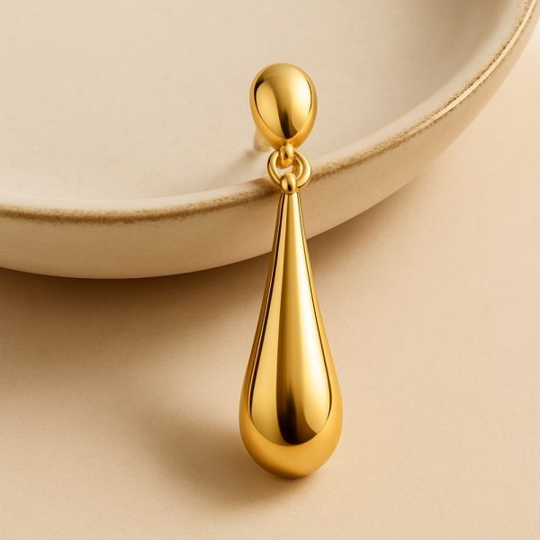 Elegant Gold Drop Earrings - Image 3