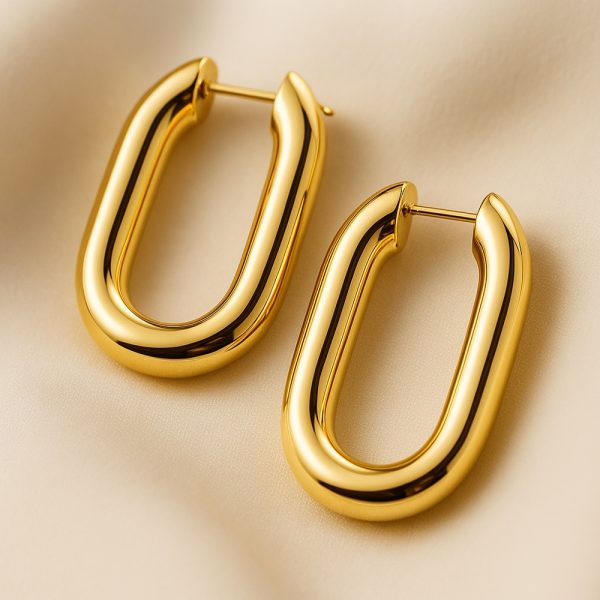 Sculpted Gold Disc Earrings - Image 3