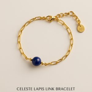 Celeste Lapis Link Bracelet