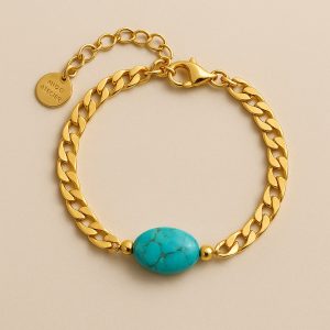 Soléa Turquoise Flat Chain Bracelet