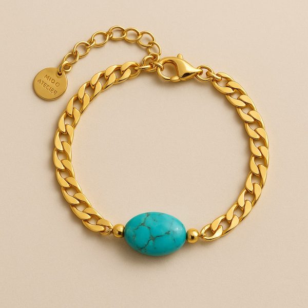 Soléa Turquoise Flat Chain Bracelet