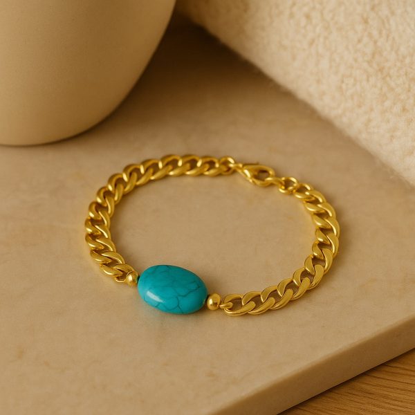 Soléa Turquoise Flat Chain Bracelet - Image 3