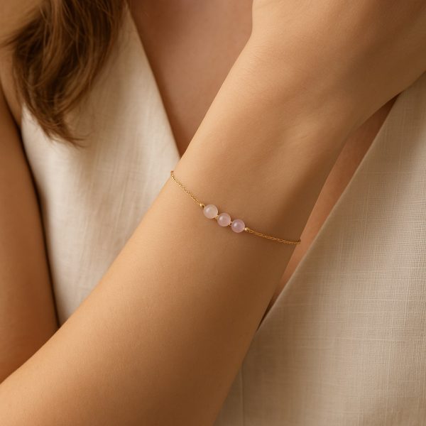 Rosé Quartz Mini Chain Bracelet - Image 2