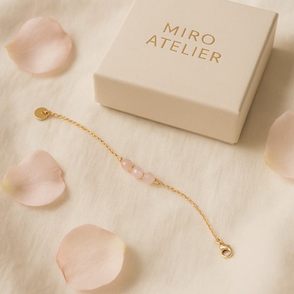 Rosé Quartz Mini Chain Bracelet - Image 3