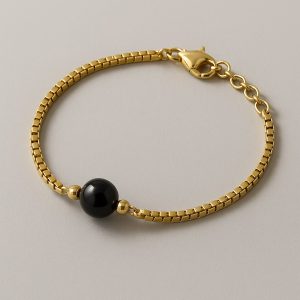 Noir Onyx Rope Chain Bracelet
