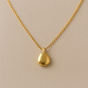 Nara Organic Pebble Necklace – Gold Vermeil