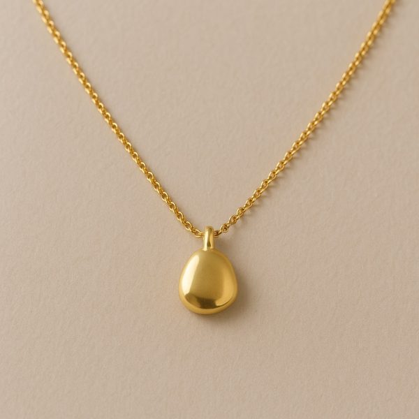 Nara Organic Pebble Necklace – Gold Vermeil