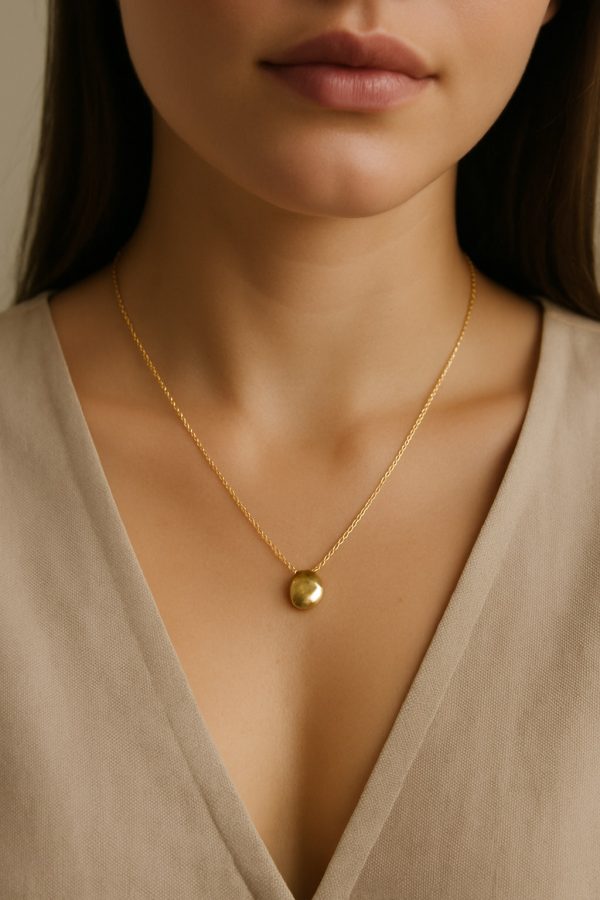 Nara Organic Pebble Necklace – Gold Vermeil - Image 2